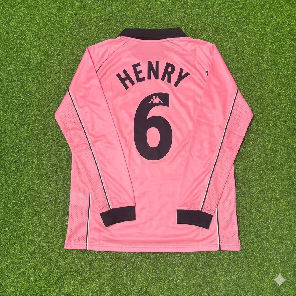 Thierry Henry #6 Juventus 1995 Pink Maglia Kit Jersey Trikot Maillot