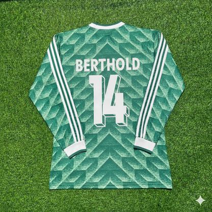 Thomas Berthold Germany 1990 World Cup Green Long Sleeve Football Jersey
