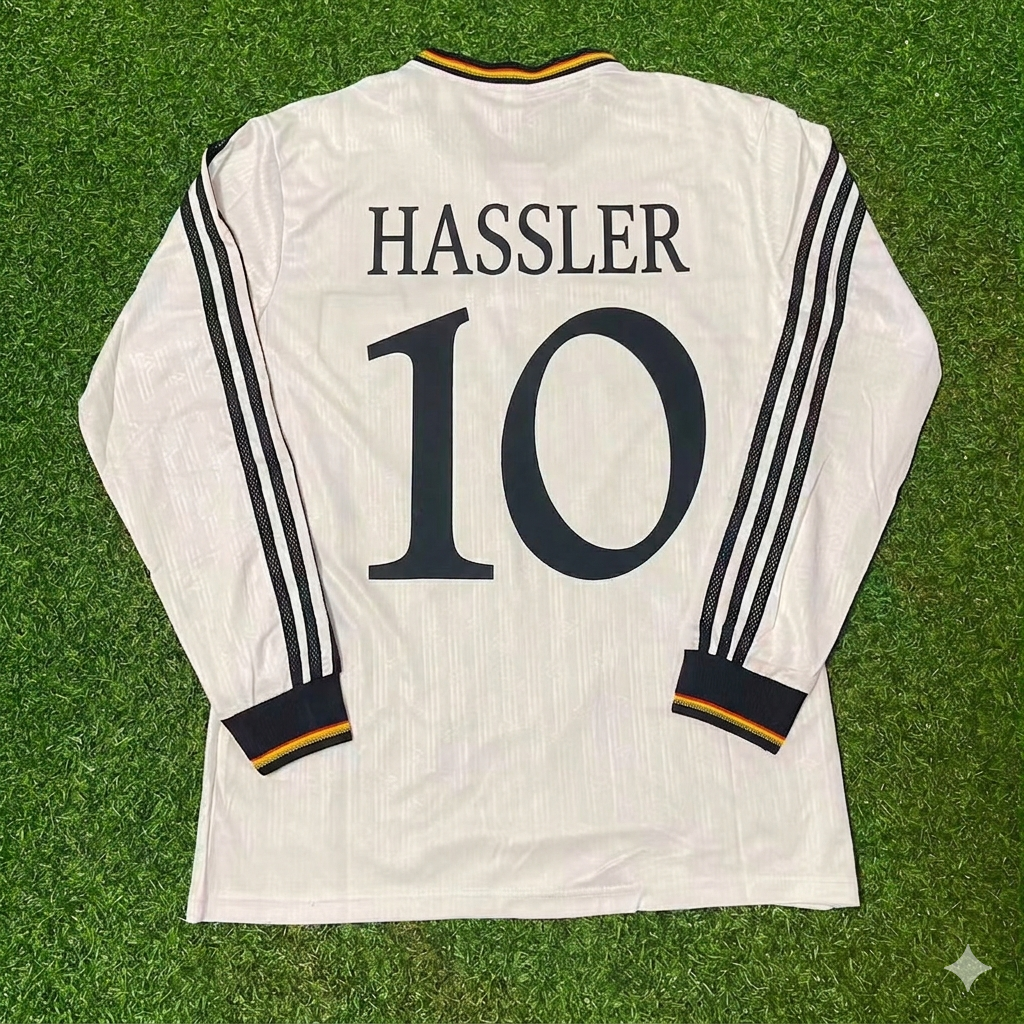 Thomas Hässler #10 Germany EURO 1996 Final Home Long Sleeve Retro Football Jersey Kit