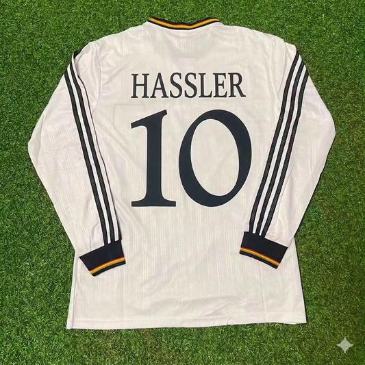 Thomas Hässler #10 Germany EURO 1996 Final Home Long Sleeve Retro Football Jersey Kit