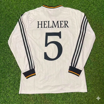 Thomas Helmer #5 Germany EURO 1996 Final Home Long Sleeve Retro Football Jersey Kit