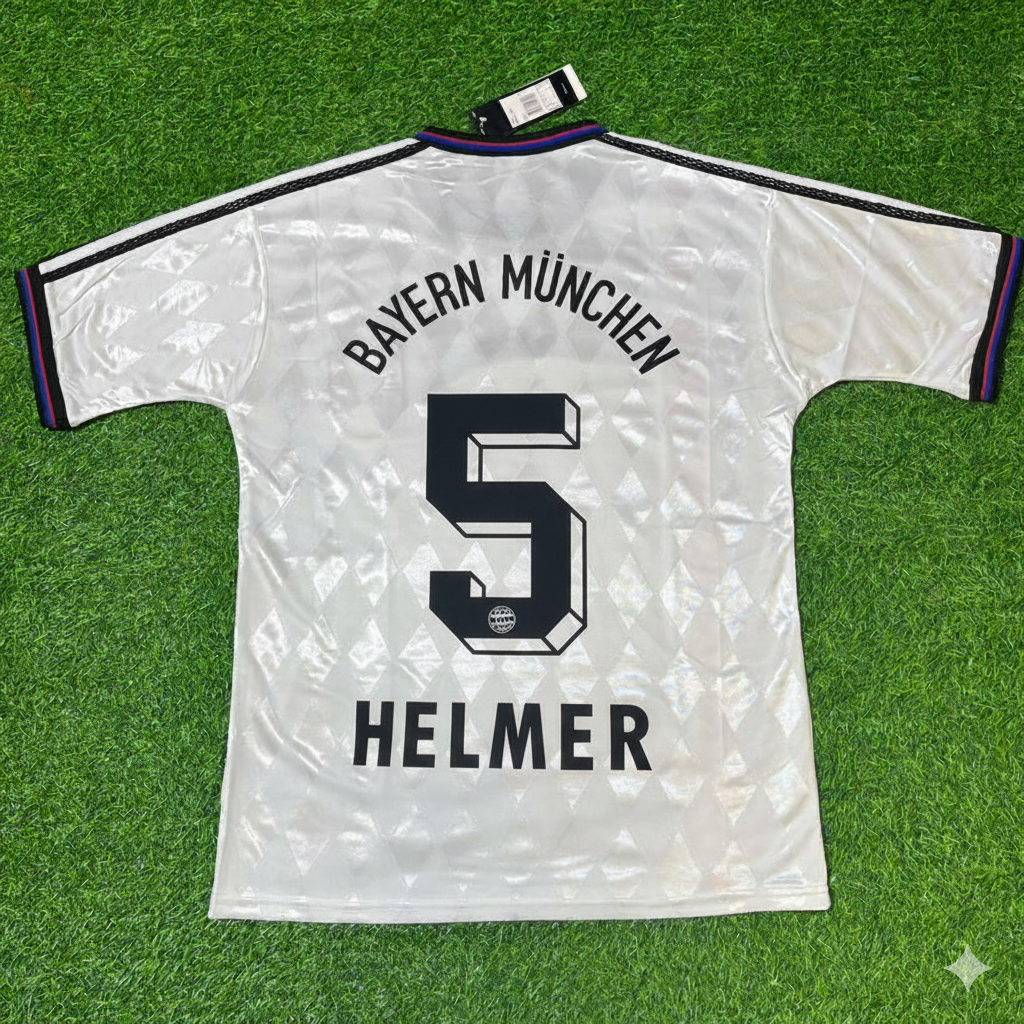 Thomas Helmer Bayern Munich 1997–1998 Away White Retro Football Jersey Kit