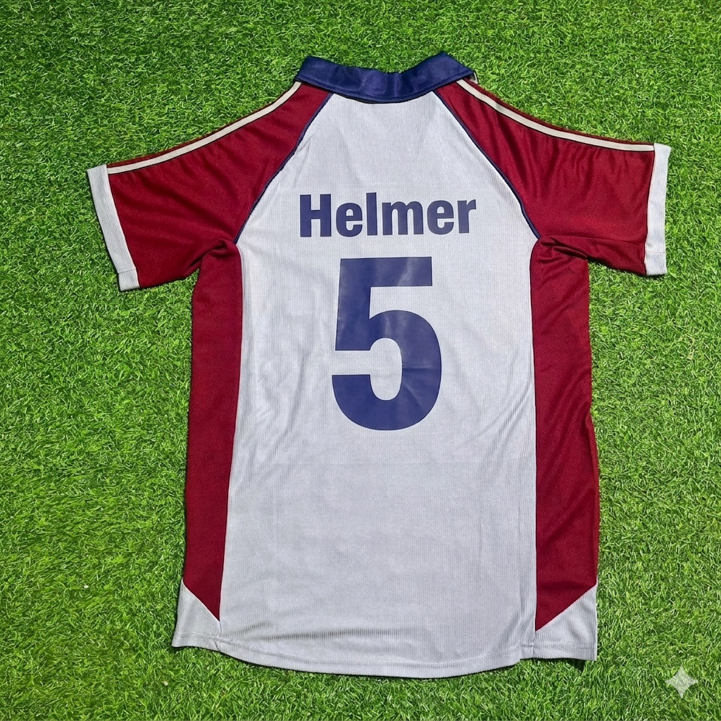Thomas Helmer #5 FC Bayern München 1998-1999 Auswärts Retro Fußballtrikot Grau
