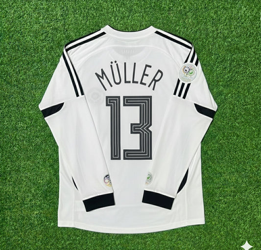 Thomas Müller Germany World Cup Long Sleeve White Retro Football Jersey