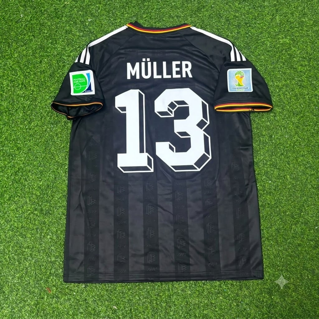 Thomas Müller Germany 2014 World Cup Special Edition Black Retro Football Jersey