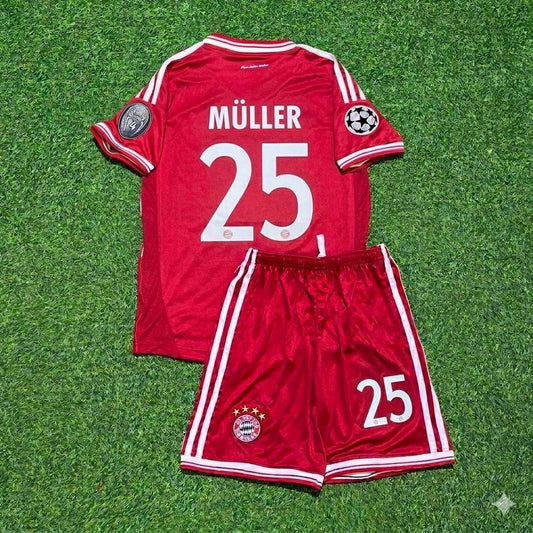 Thomas Müller #25 Bayern Munich 2013 Champions League Final Kids Retro Kit