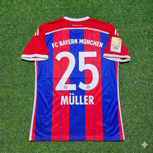 Thomas Müller #25 Bayern Munich 2014 2015 Home Retro Patch Jersey