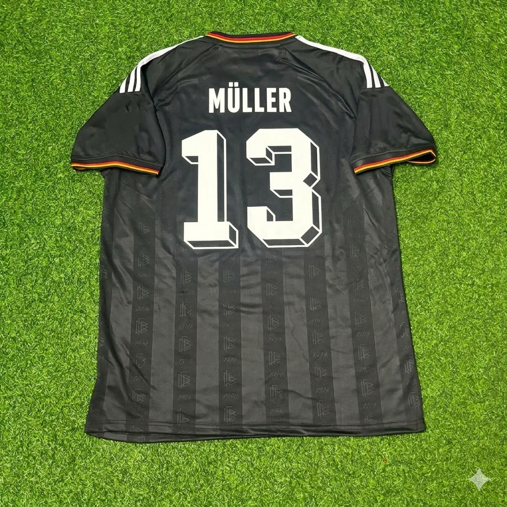 Thomas Müller 13# Germany Black Retro Vintage Football Jersey