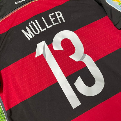 Thomas Müller Germany Deutschland 2014 World Cup Brazil Black Red Retro Jersey Trikot Soccer Shirt