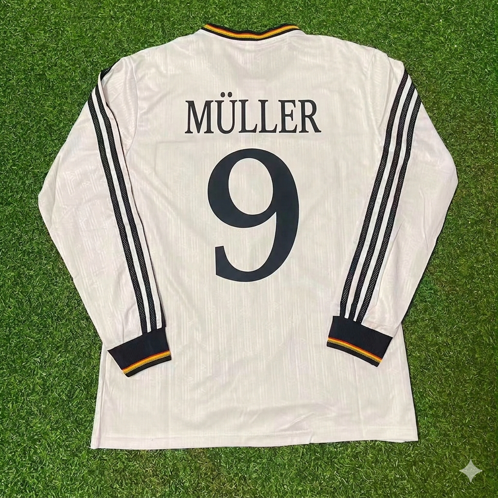 Gerd Müller #9 Germany Long Sleeve Retro Football Jersey Kit