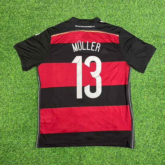 Thomas Müller Germany Deutschland 2014 World Cup Brazil Black Red Retro Jersey Trikot Soccer Shirt