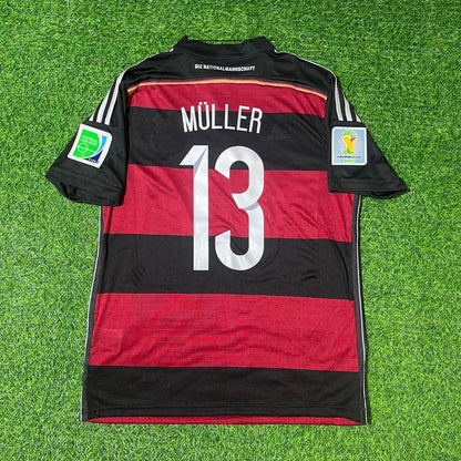 Thomas Müller Germany Deutschland 2014 World Cup Brazil Black Red Retro Jersey Trikot Soccer Shirt