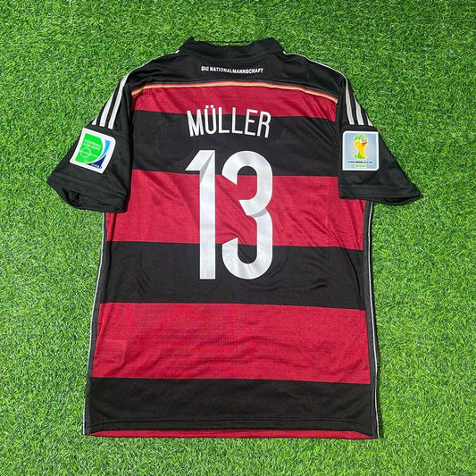 Thomas Müller Germany Deutschland 2014 World Cup Brazil Black Red Retro Jersey Trikot Soccer Shirt