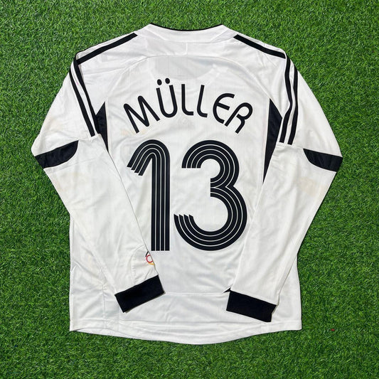 Thomas Müller Germany World Cup Long Sleeve White Retro Football Jersey