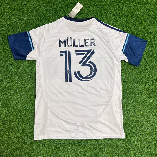 Thomas Müller Vancouver Whitecaps New Season Home Soccer Kit Jersey Trikot Soccer Shirt