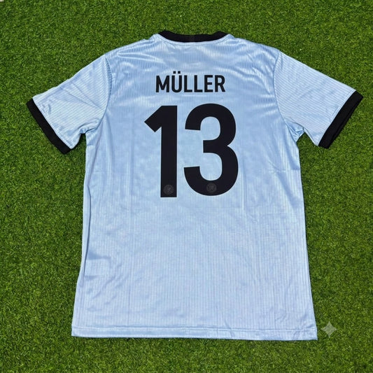 Thomas Müller Germany 125th Year Special Clear Blue Retro Football Jersey