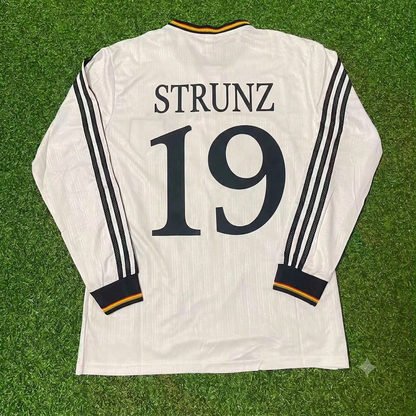 Thomas Strunz #19 Germany EURO 1996 Final Home Long Sleeve Retro Football Jersey Kit