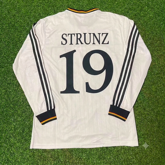 Thomas Strunz #19 Germany EURO 1996 Final Home Long Sleeve Retro Football Jersey Kit
