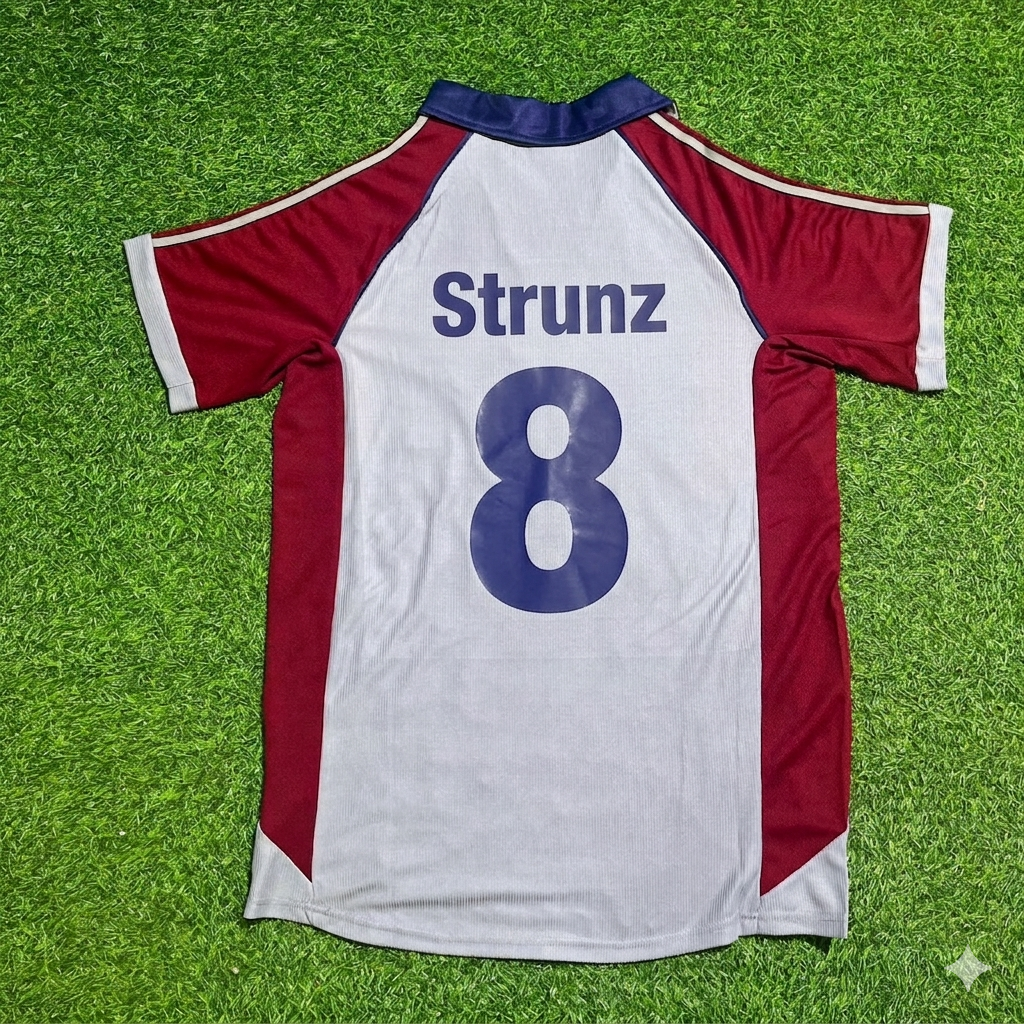 Thomas Strunz #8 FC Bayern München 1998-1999 Auswärts Retro Fußballtrikot Grau