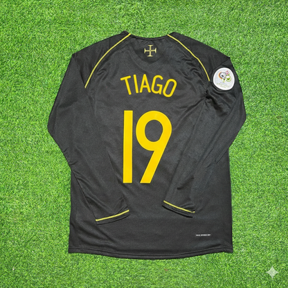Tiago Mendes Portugal 2006 World Cup Long Sleeve Black Retro Football Jersey