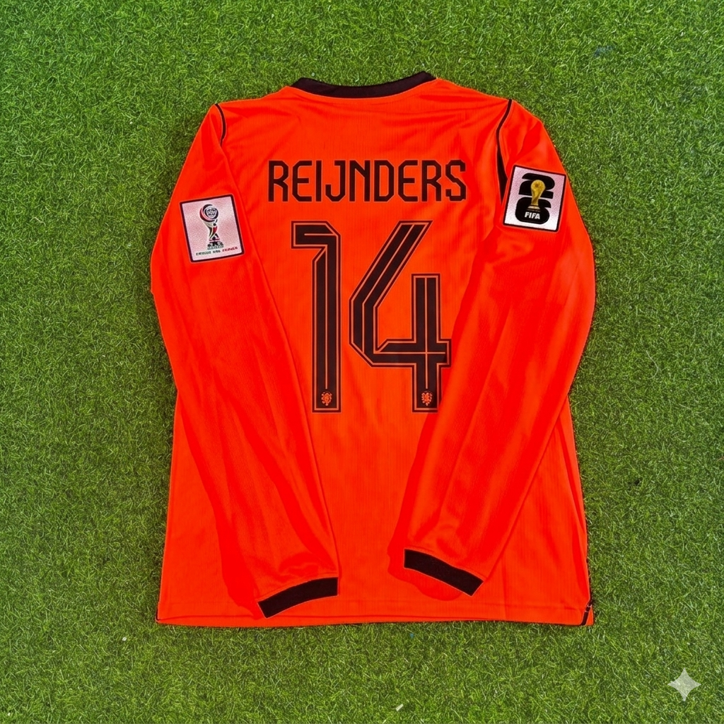 Tijjani Reijnders #14 Netherlands 2026 World Cup Home Long Sleeve Football Jersey