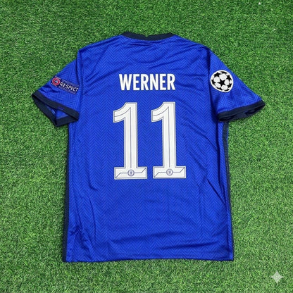 Timo Werner 11- Chelsea 2021 Champions League Final Blue Retro Football Jersey Kit