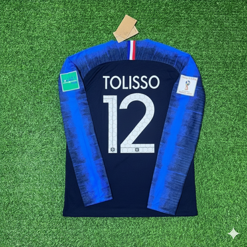 Corentin Tolisso France 2018 World Cup Final Long Sleeve Retro Football Jersey Kit