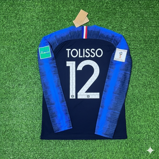 Corentin Tolisso France 2018 World Cup Final Long Sleeve Retro Football Jersey Kit