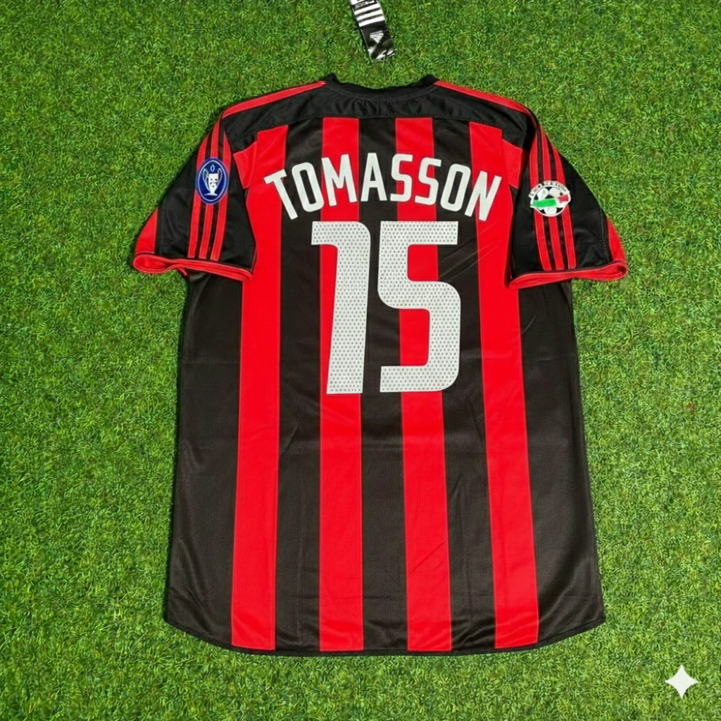 Jon Dahl Tomasson 15 Milan 2003/2004 Home Retro Football Jersey