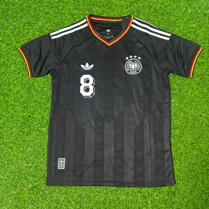 Toni Kroos 8# Maillot de Football Rétro Vintage Noir Allemagne