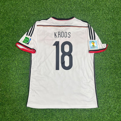 Toni Kroos - Germany Deutschland 2014 World Cup White Retro Kit Jersey Trikot Maillot Soccer Shirt