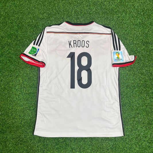 Toni Kroos - Germany Deutschland 2014 World Cup White Retro Kit Jersey Trikot Maillot Soccer Shirt