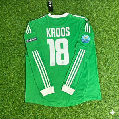 Toni Kroos Germany EURO 2012 Long Sleeve Green Retro Football Jersey