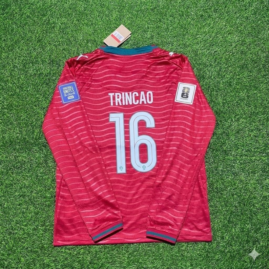 Francisco Trincao Portugal 2026 Red Home New Season Long Sleeve Football Jersey
