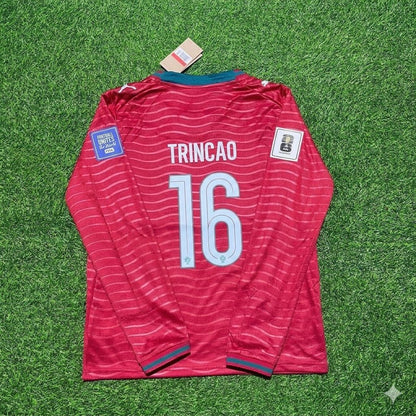 Francisco Trincao Portugal 2026 Red Home New Season Long Sleeve Football Jersey