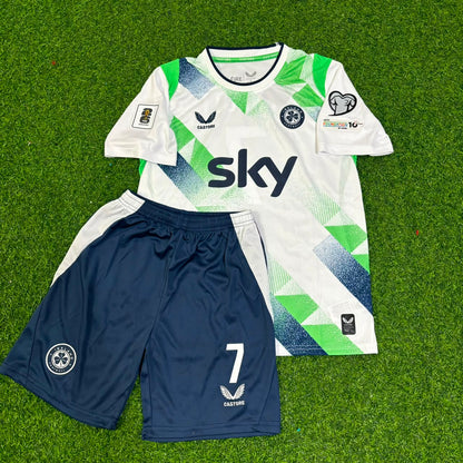 Troy Parrott #7 Irland Kinder Heimtrikot 2026 Grün-Weiß