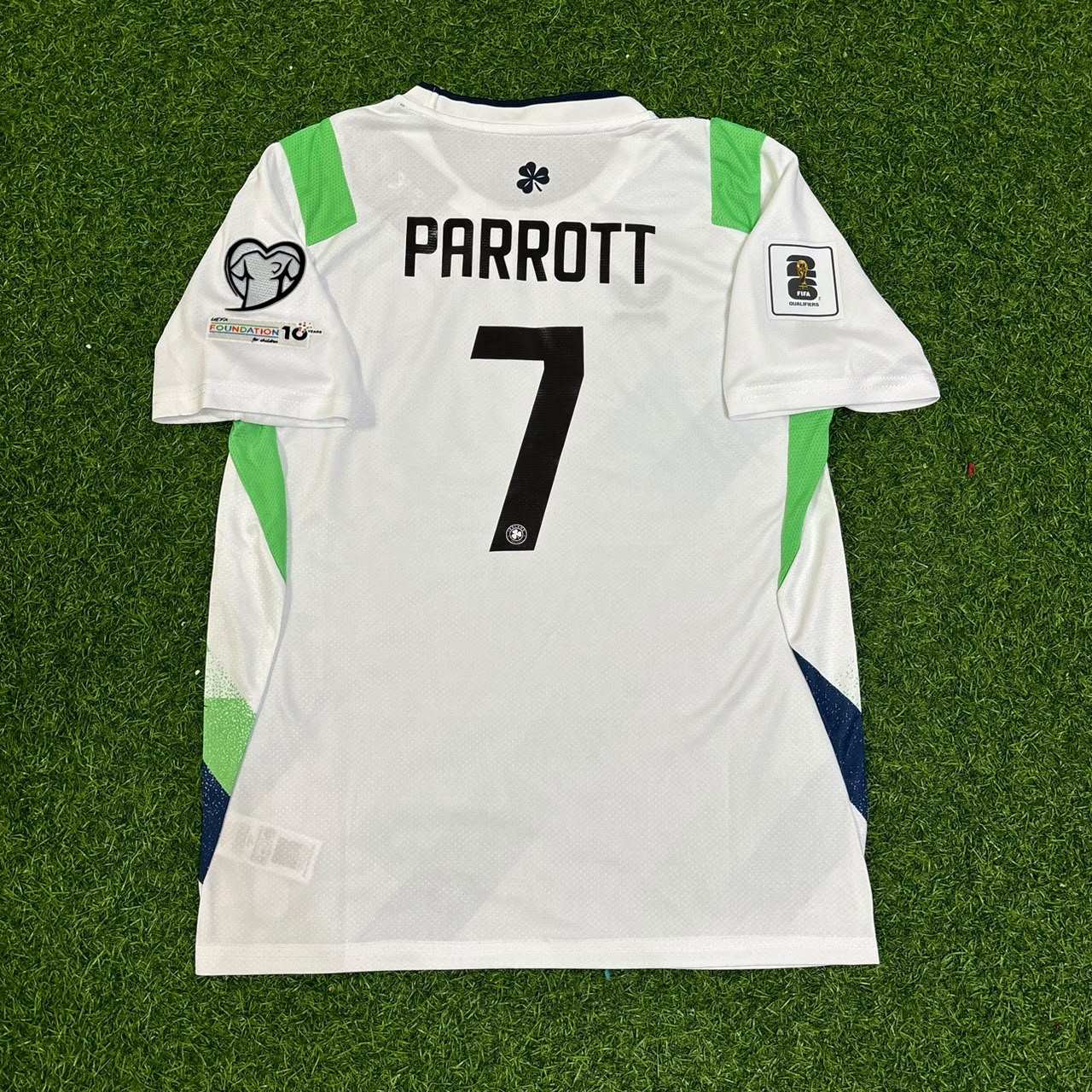 Troy Parrott #7 Irland Kinder Heimtrikot 2026 Grün-Weiß