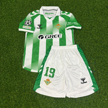 Troy Parrott Real Betis 2027 Home New Season Green White Kids Football Jersey Trikot Maillot