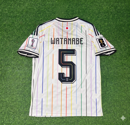 Tsuyoshi Watanabe Japan 2026 World Cup Away White Football Jersey Trikot Maillot