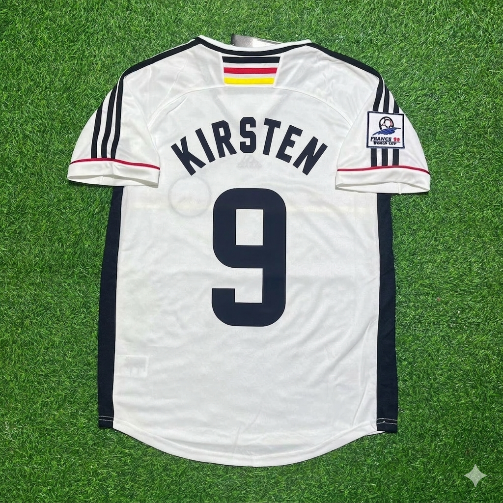Maillot de football rétro Ulf Kirsten Allemagne Coupe du Monde 1998