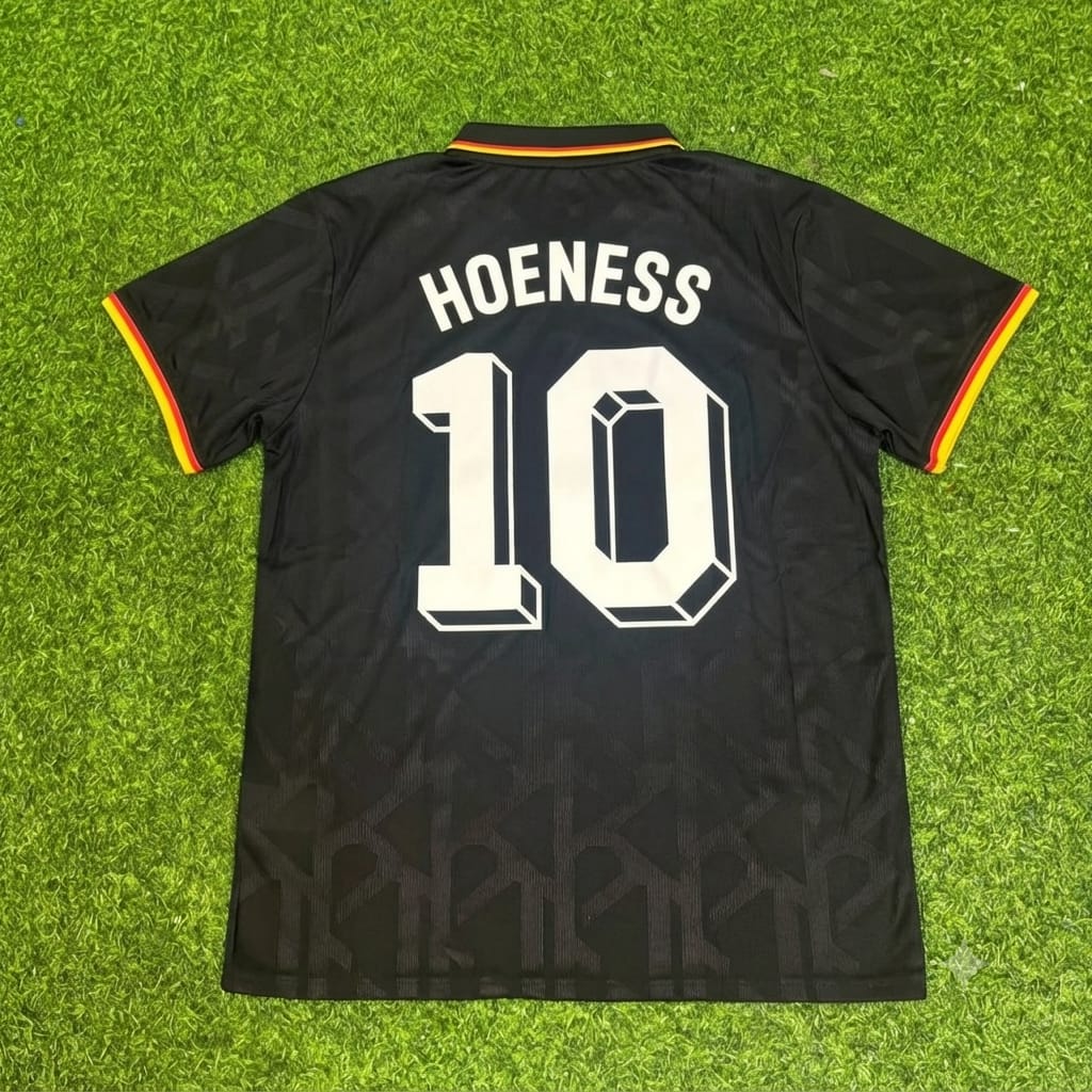 Uli Hoeness Germany Black Polo Retro Commemorative Jersey