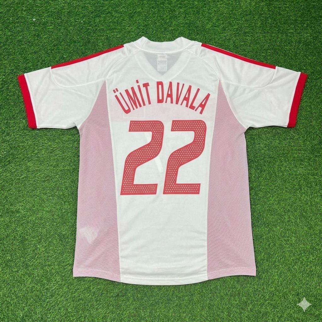 Umit Davala Türkiye 2002 World Cup White Retro Football Jersey