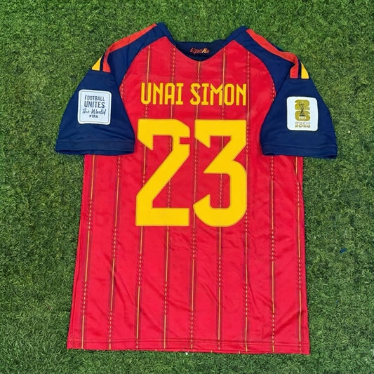 Unai Simon #23 Spain Two Star 2026 World Cup Champions Home Jersey Trikot Maillot