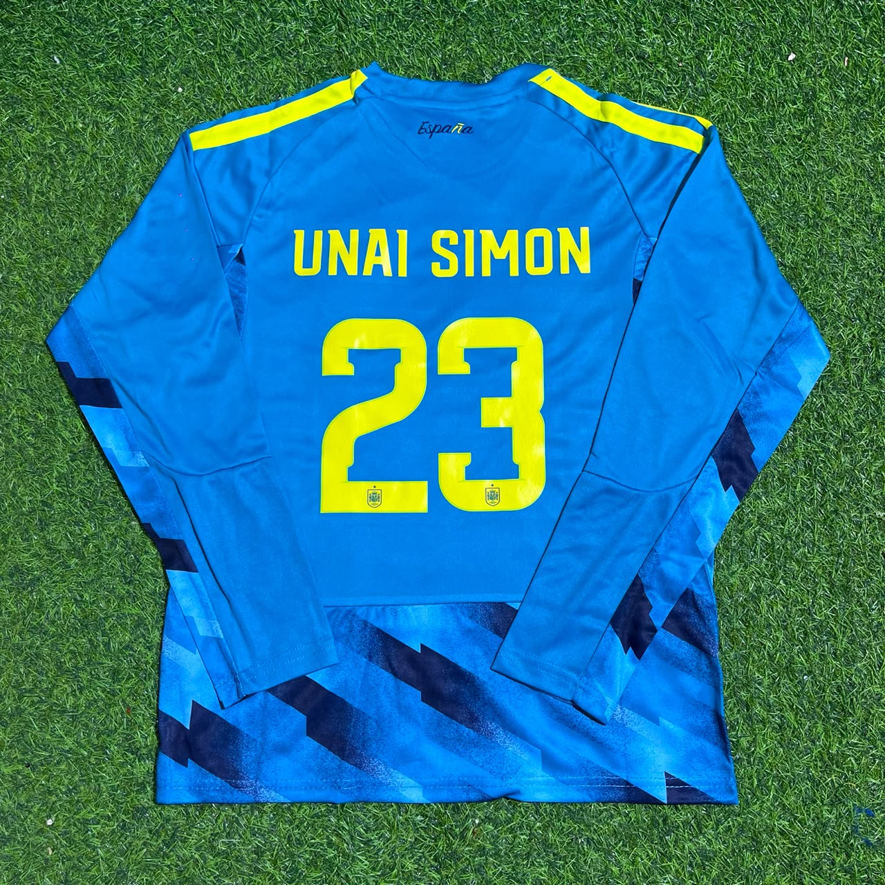 Unai Simon Spain Goalkeeper 2026 World Cup Long Sleeve Blue Special Football Jersey