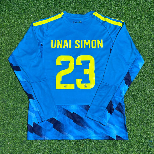 Unai Simon Spain Goalkeeper 2026 World Cup Long Sleeve Blue Special Football Jersey
