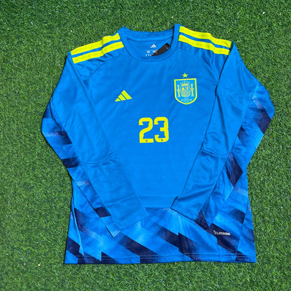 Unai Simon Spain Goalkeeper 2026 World Cup Long Sleeve Blue Special Football Jersey