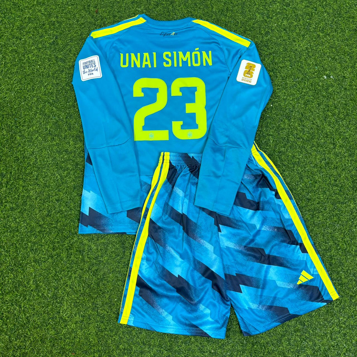Maillot de foot spécial bleu Unai Simon Espagne Gardien Coupe du Monde 2026