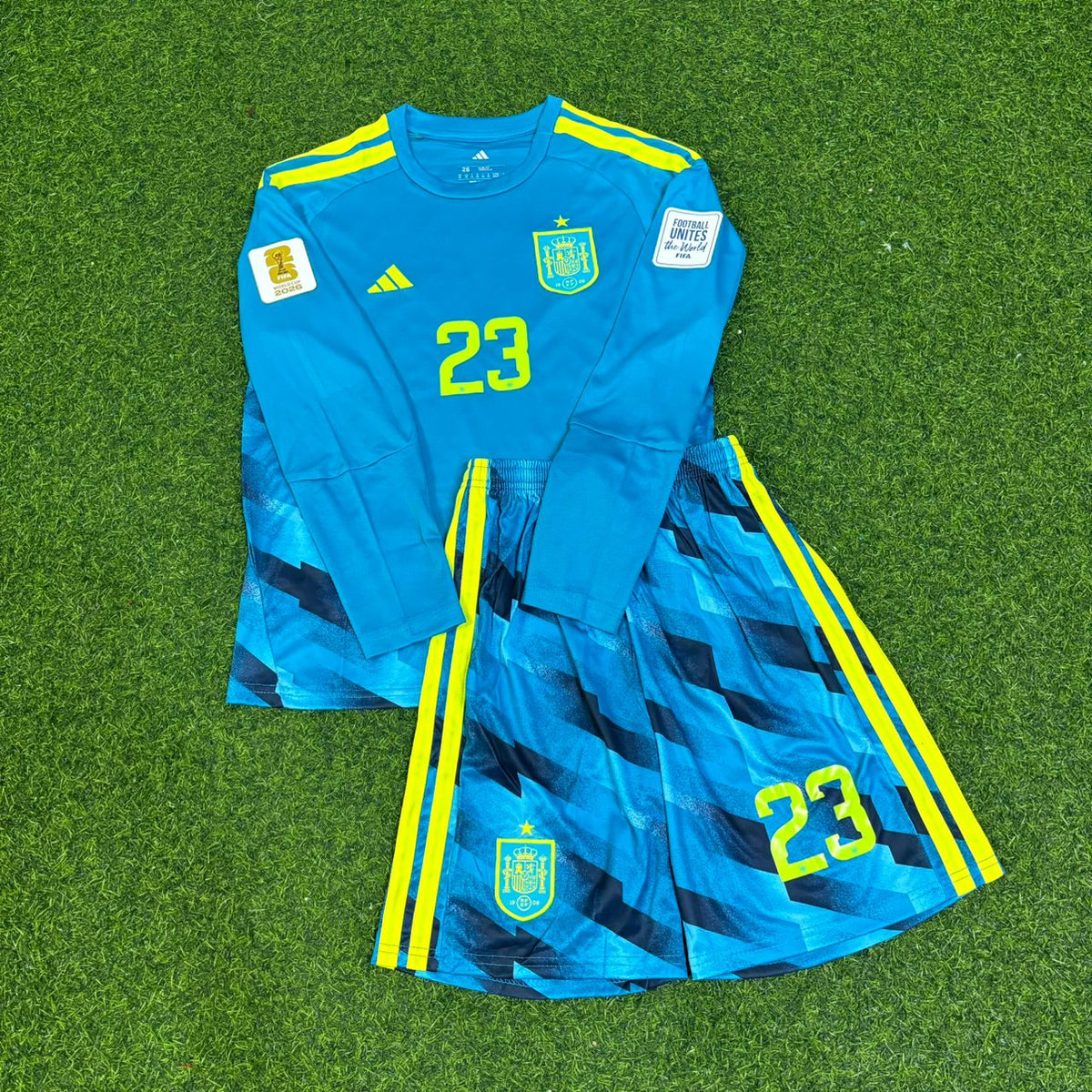 Maillot de foot spécial bleu Unai Simon Espagne Gardien Coupe du Monde 2026
