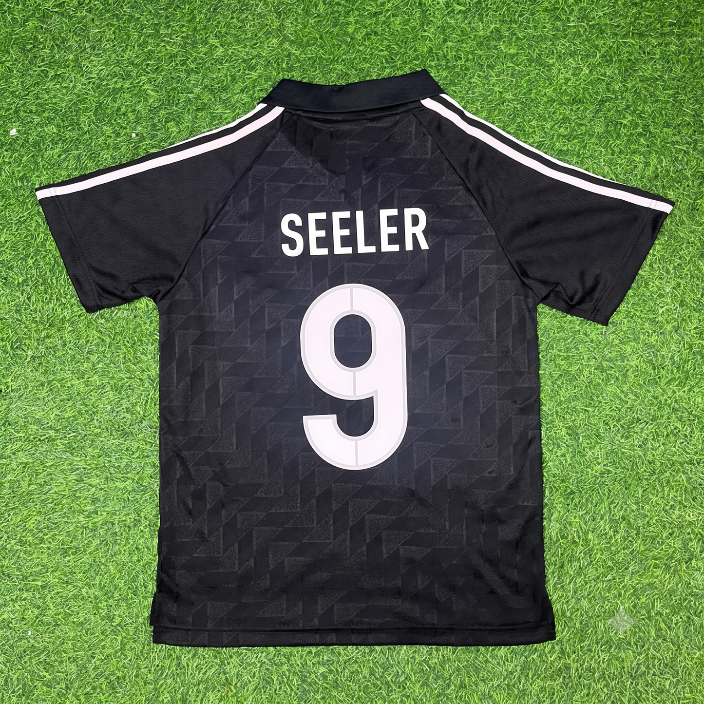 Uwe Seeler Deutschland 1990 WM Schwarzes Retro Fußballtrikot