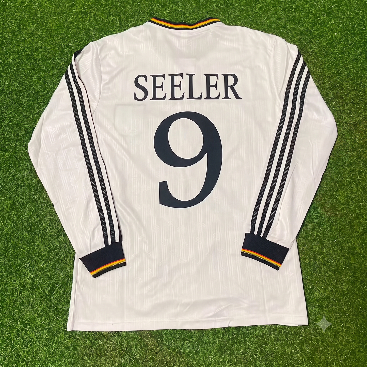 Fredi Bobic #9 Allemagne EURO 1996 Finale Domicile Maillot de Football Rétro Manches Longues